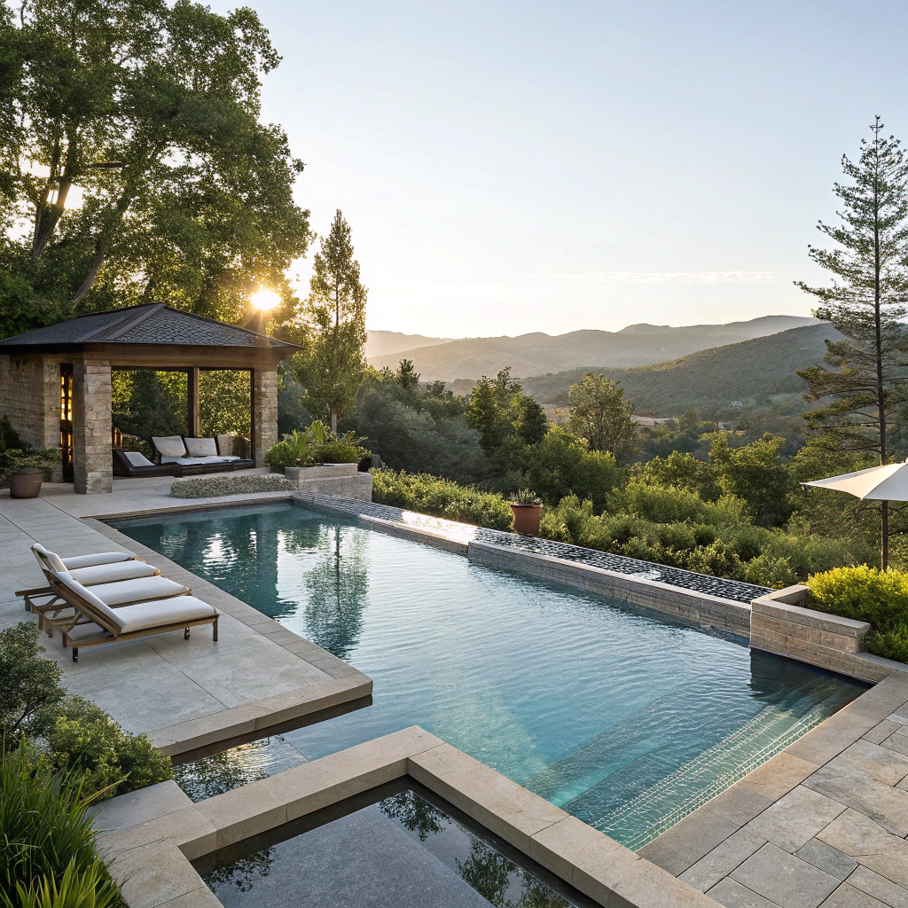Piscine intégrée au paysage