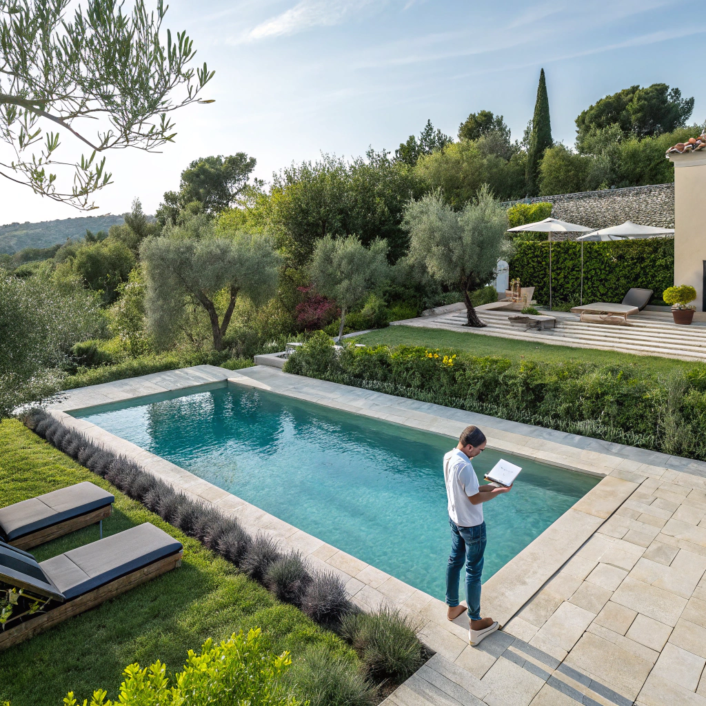 Piscine contemporaine dans le Var