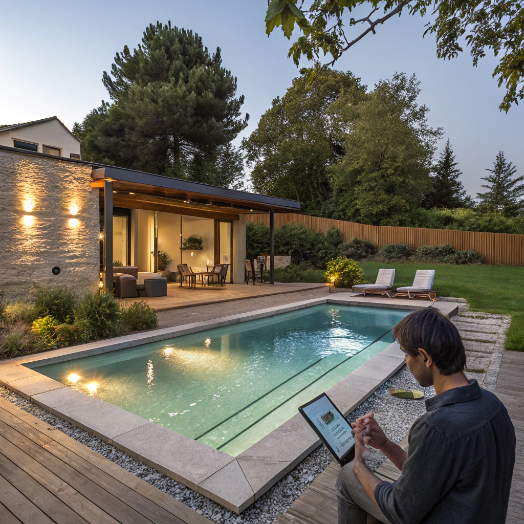 Piscine connectée moderne à Aurillac